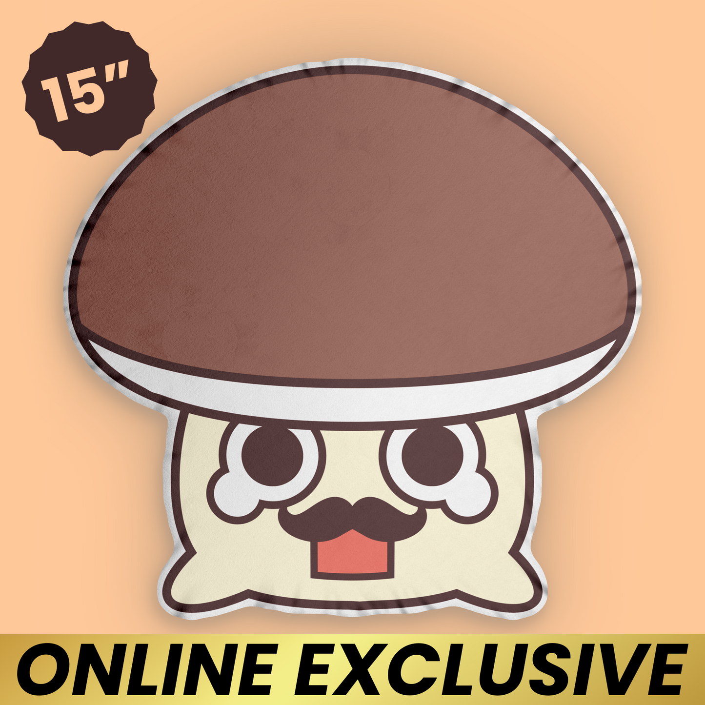 PunyPals Manny the Mushroom Plushie Pillow (15in)